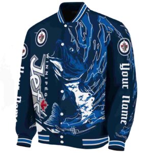 custom winnipeg jets fishing passion blue white jacket best selling