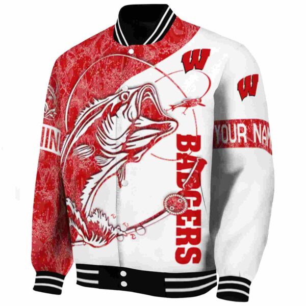 custom wisconsin badgers fishing rod white jacket best selling