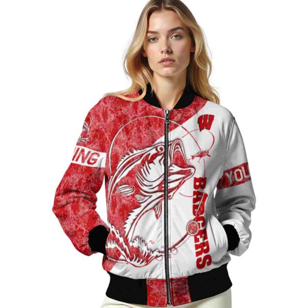 custom wisconsin badgers fishing rod white jacket latest model