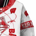 custom wisconsin badgers fishing rod white jacket best selling