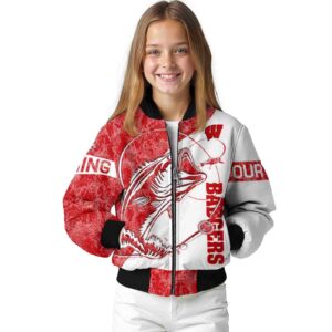 custom wisconsin badgers fishing rod white jacket top rated