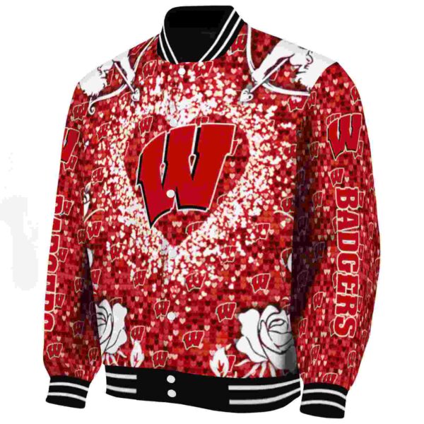 custom wisconsin badgers heart explosion red jacket best selling