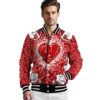 custom wisconsin badgers heart explosion red jacket high quality