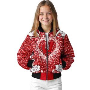custom wisconsin badgers heart explosion red jacket top rated