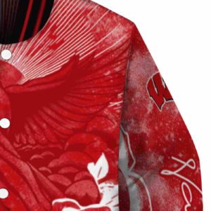 custom wisconsin badgers praying hands red jacket premium grade