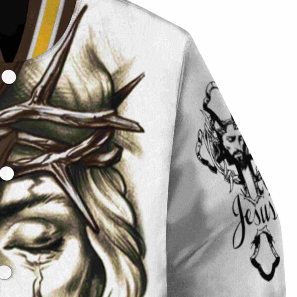 custom wyoming cowboys jesus tears brown white jacket premium grade