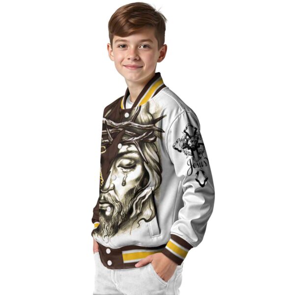 custom wyoming cowboys jesus tears brown white jacket trendy