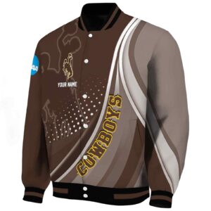 custom wyoming cowboys wave patterns brown jacket best selling
