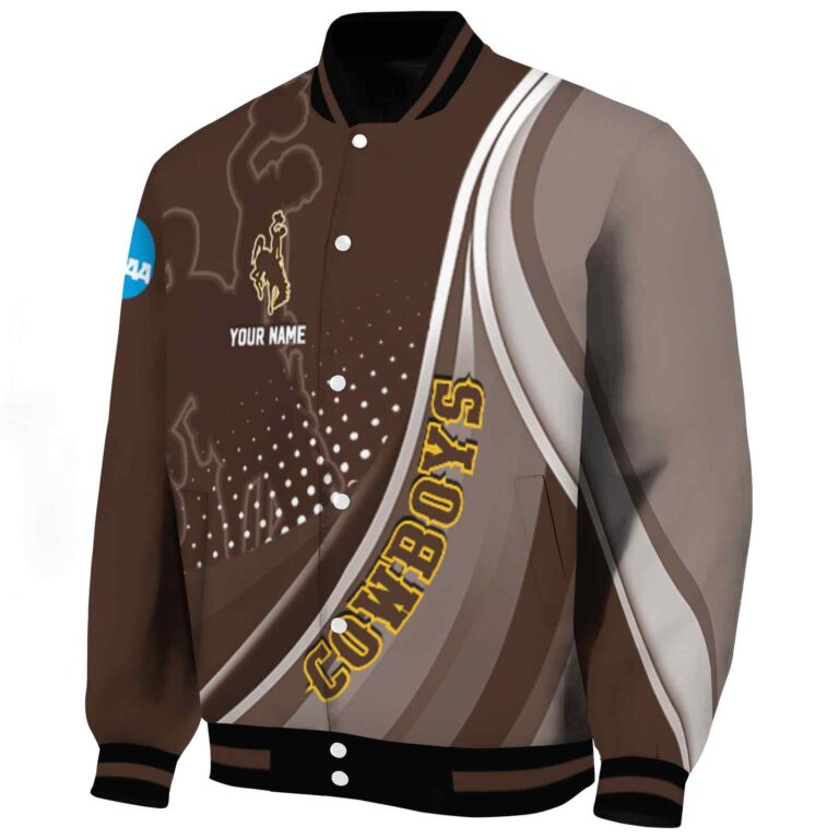 custom wyoming cowboys wave patterns brown jacket best selling