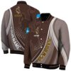 custom wyoming cowboys wave patterns brown jacket fashion forward