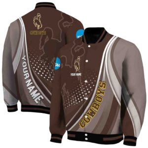 custom wyoming cowboys wave patterns brown jacket fashion forward
