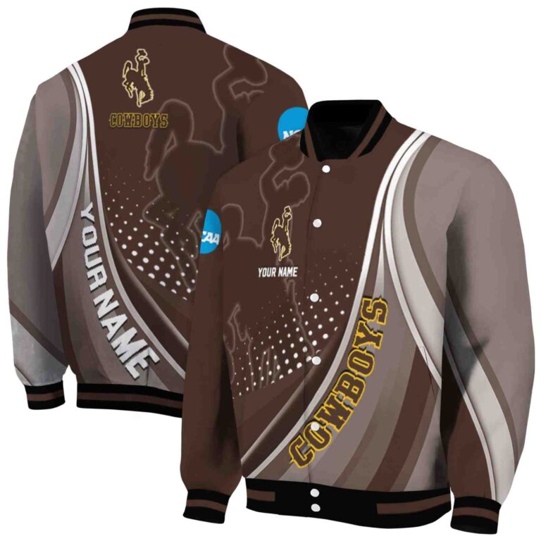 custom wyoming cowboys wave patterns brown jacket fashion forward
