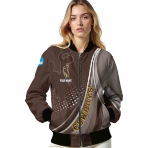 custom wyoming cowboys wave patterns brown jacket latest model