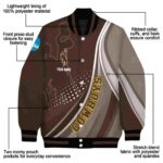 custom wyoming cowboys wave patterns brown jacket best selling