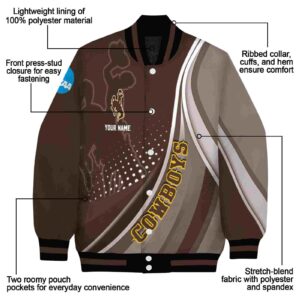 custom wyoming cowboys wave patterns brown jacket new arrival