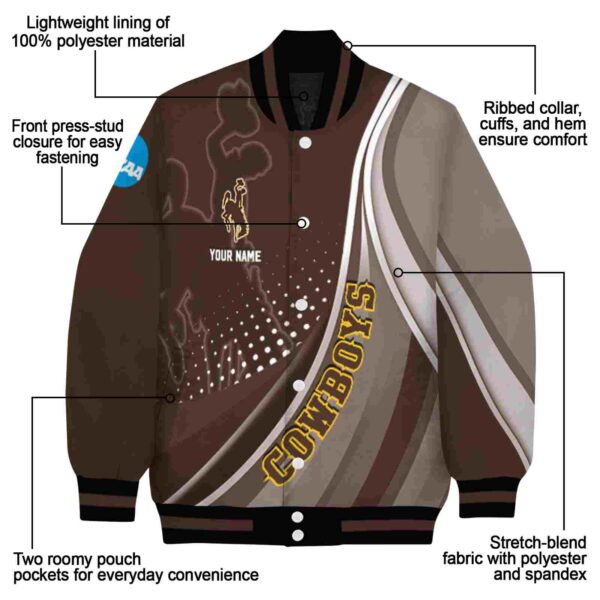 custom wyoming cowboys wave patterns brown jacket new arrival