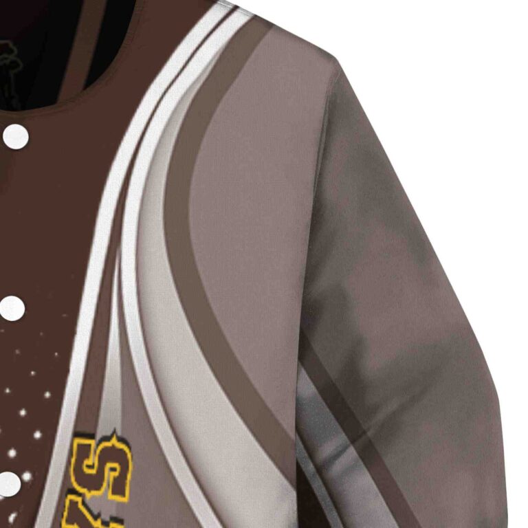 custom wyoming cowboys wave patterns brown jacket premium grade
