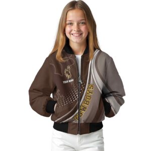 custom wyoming cowboys wave patterns brown jacket top rated