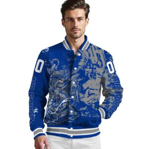 customized air force falcons fishing art blue jacket high quality
