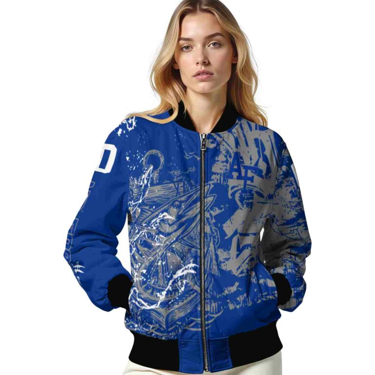 customized air force falcons fishing art blue jacket latest model