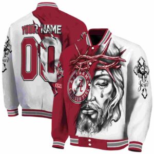 customized alabama crimson tide jesus tears crimson white jacket fashion forward