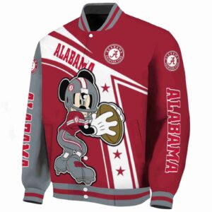 customized alabama crimson tide mickey football crimson white jacket best selling
