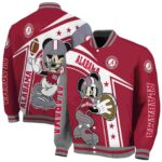 customized alabama crimson tide mickey football crimson white jacket best selling