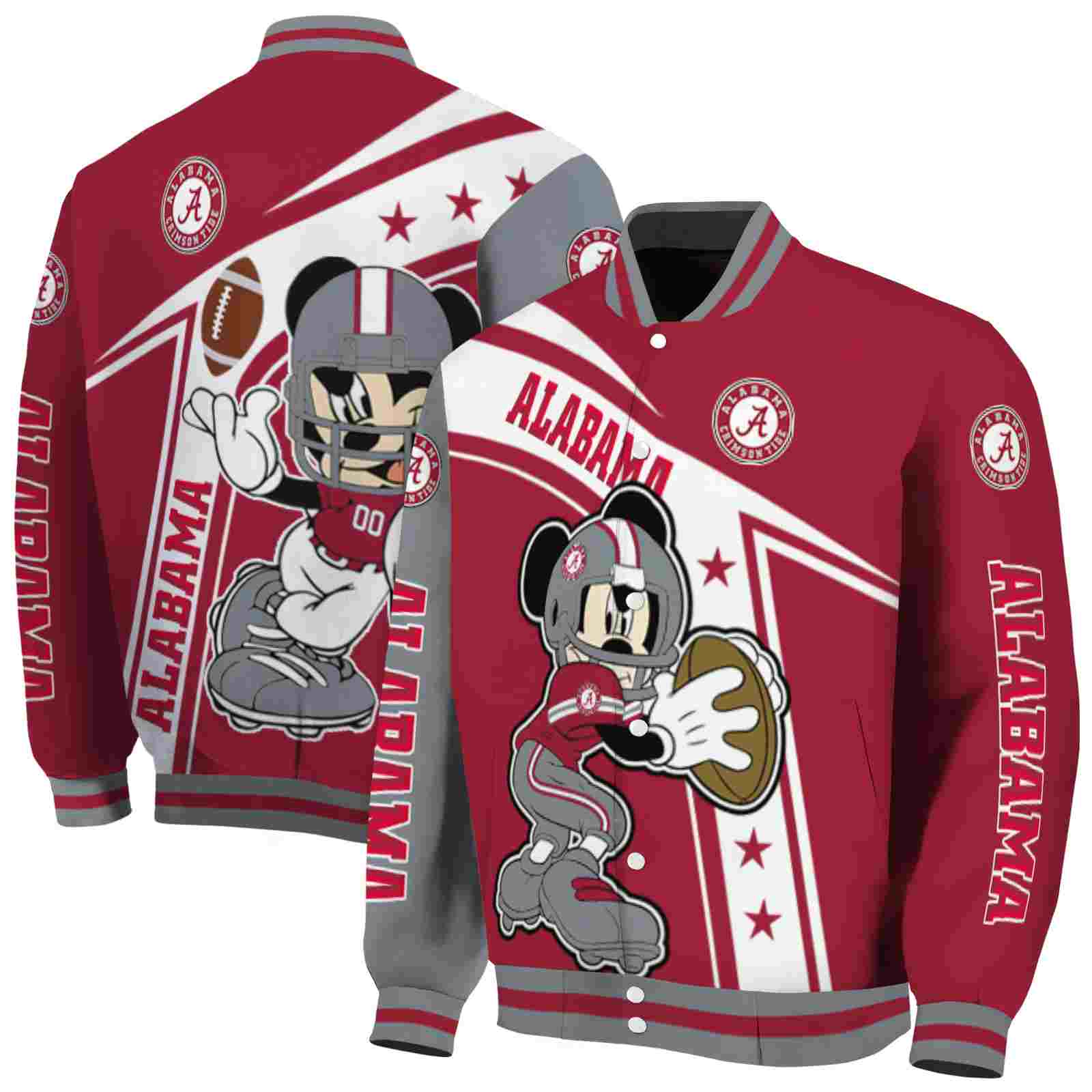 customized alabama crimson tide mickey football crimson white jacket fashion forward customized alabama crimson tide mickey football crimson white jacket fashion forward