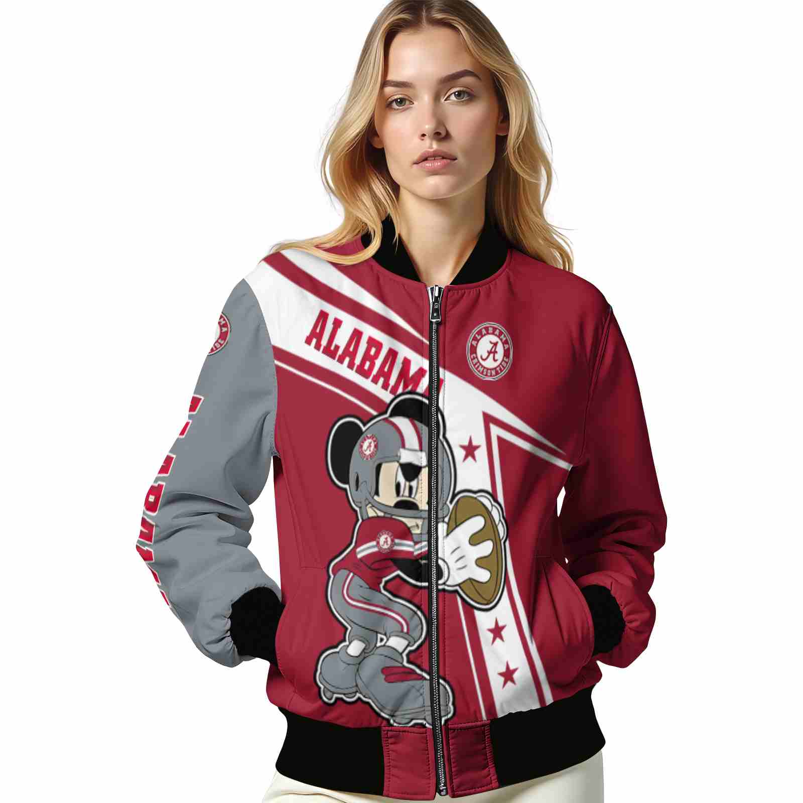 customized alabama crimson tide mickey football crimson white jacket latest model customized alabama crimson tide mickey football crimson white jacket latest model