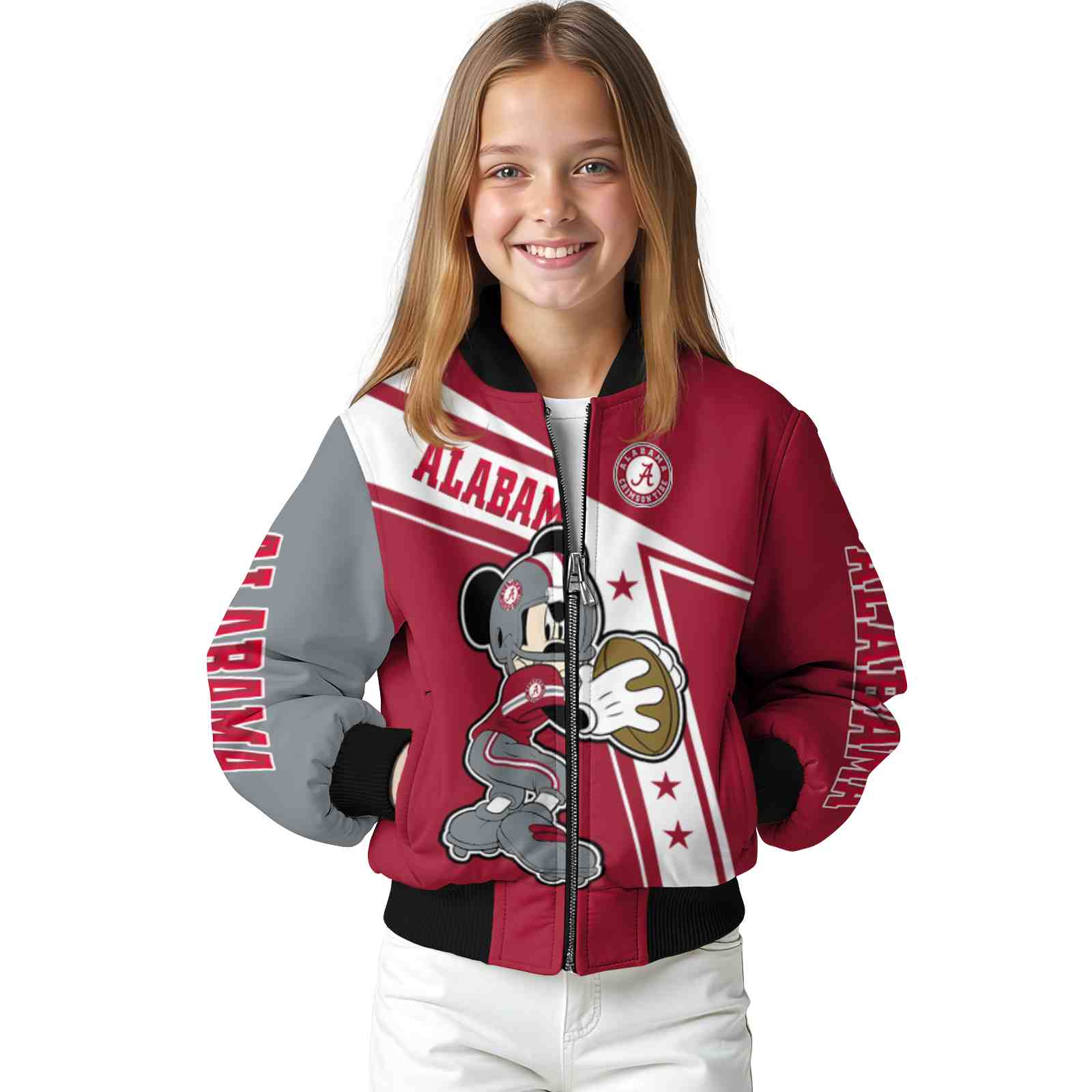 customized alabama crimson tide mickey football crimson white jacket top rated customized alabama crimson tide mickey football crimson white jacket top rated