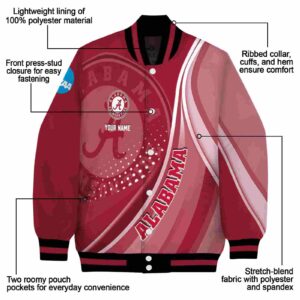 customized alabama crimson tide wave patterns crimson jacket new arrival