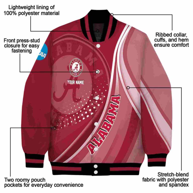 customized alabama crimson tide wave patterns crimson jacket new arrival