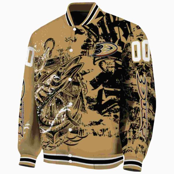 customized anaheim ducks fishing art gold jacket best selling