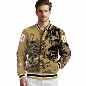 customized anaheim ducks fishing art gold jacket high quality