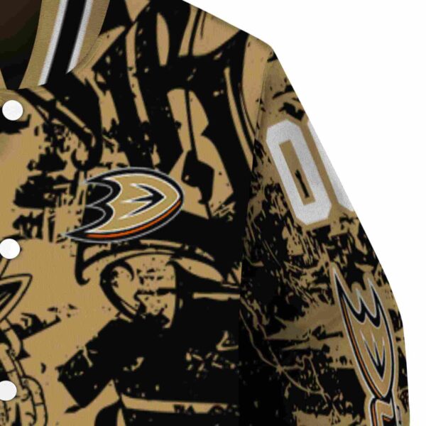 customized anaheim ducks fishing art gold jacket premium grade