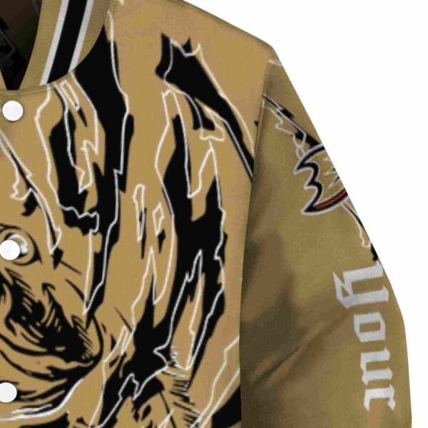 customized anaheim ducks fishing passion gold white jacket premium grade