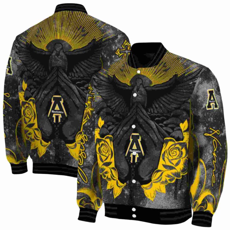 customized appalachian state mountaineers praying hands black jacket fashion forward