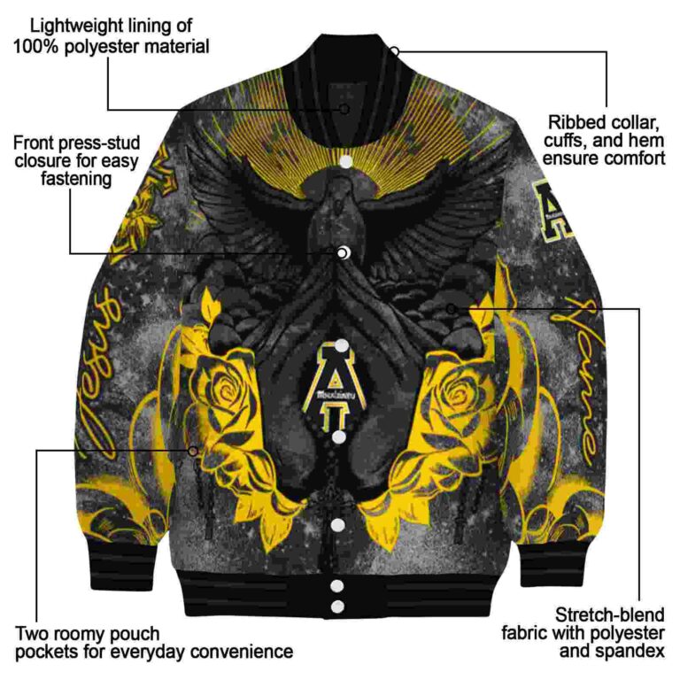 customized appalachian state mountaineers praying hands black jacket new arrival