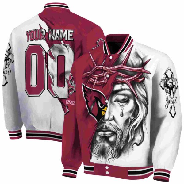 customized arizona cardinals jesus tears red white jacket fashion forward