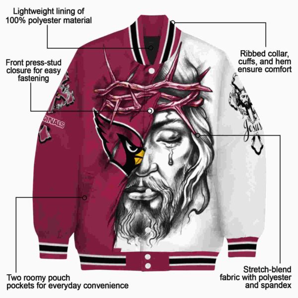 customized arizona cardinals jesus tears red white jacket new arrival