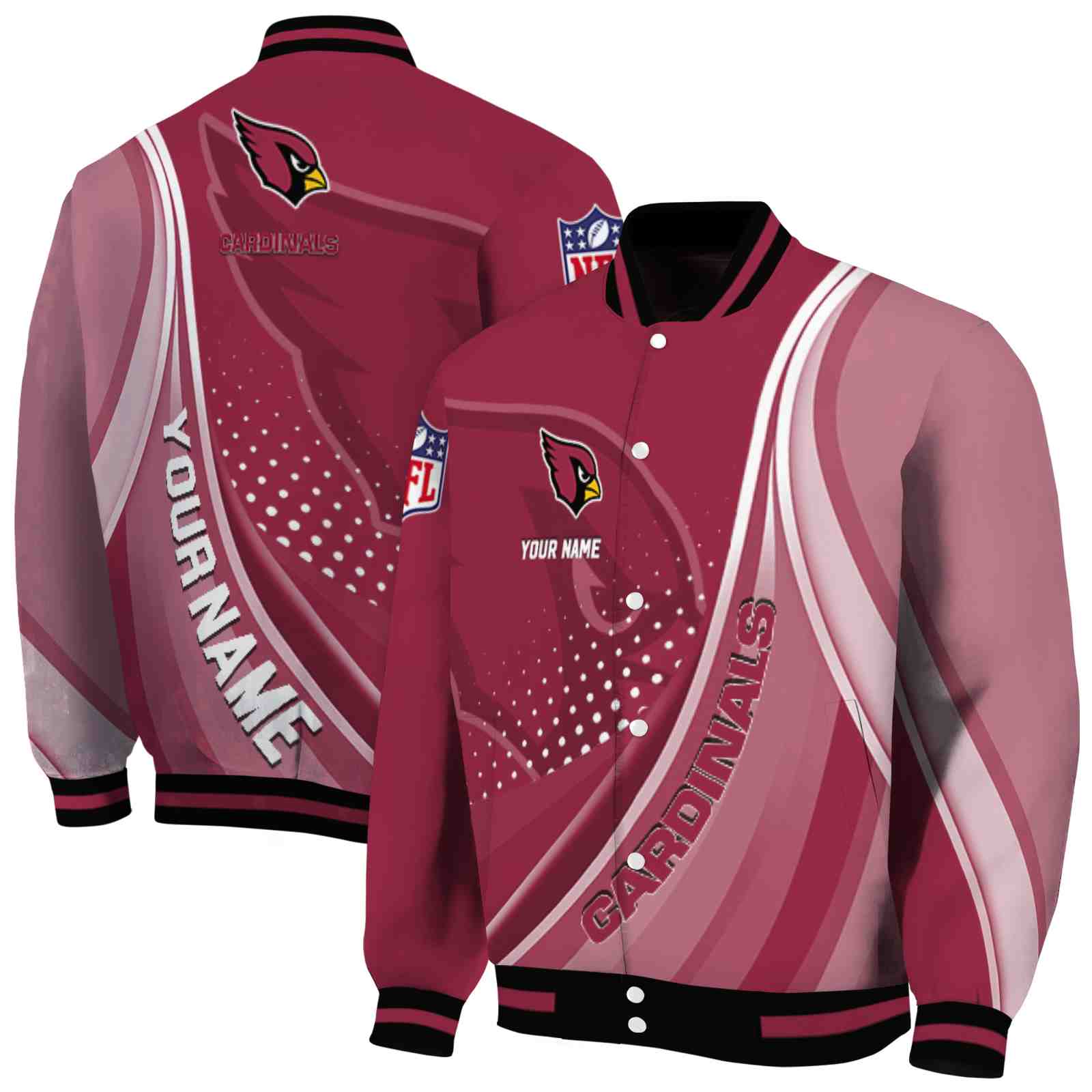 customized arizona cardinals wave patterns red jacket fashion forward customized arizona cardinals wave patterns red jacket fashion forward