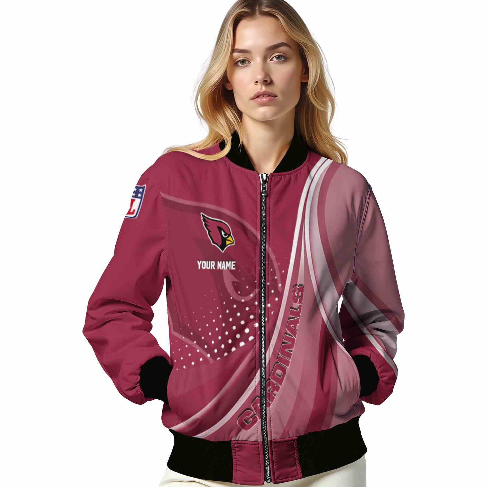 customized arizona cardinals wave patterns red jacket latest model customized arizona cardinals wave patterns red jacket latest model