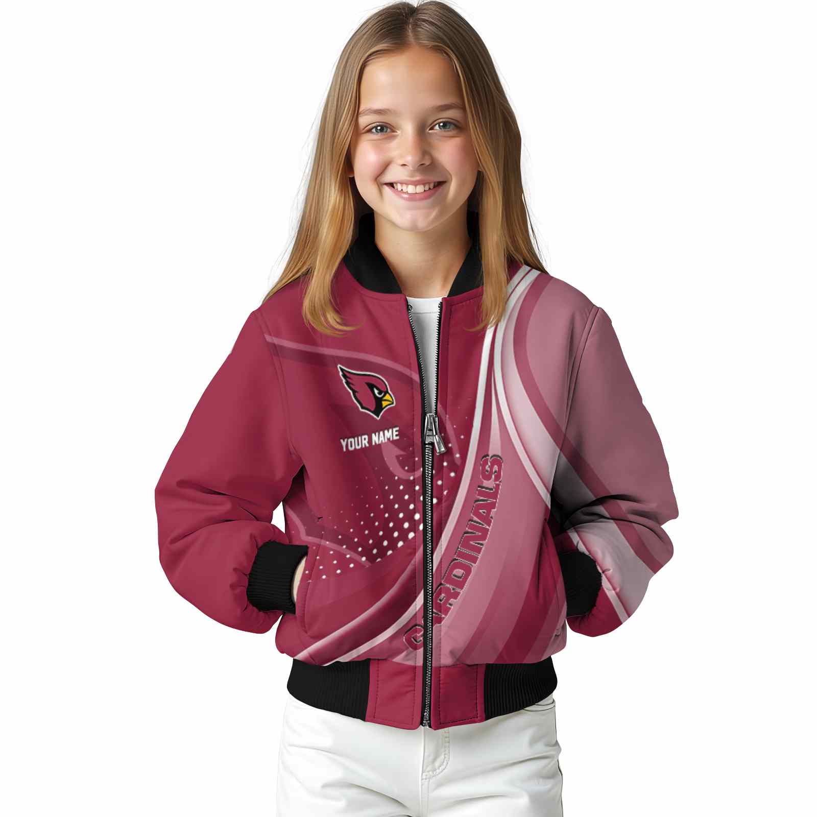 customized arizona cardinals wave patterns red jacket top rated customized arizona cardinals wave patterns red jacket top rated