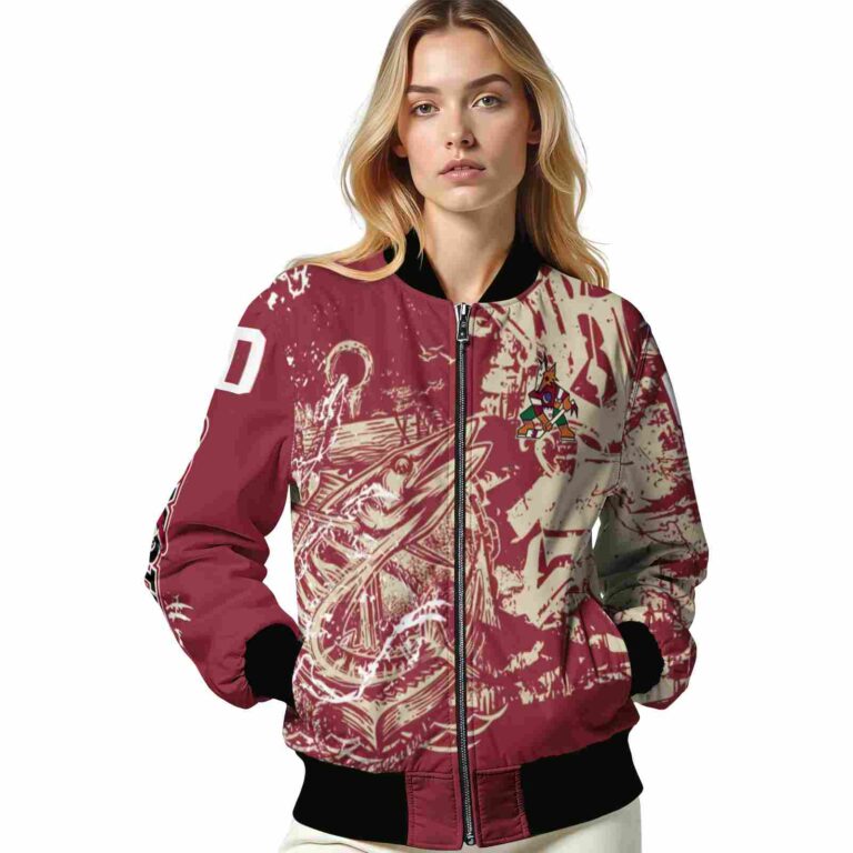 customized arizona coyotes fishing art red jacket latest model