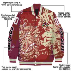 customized arizona coyotes fishing art red jacket new arrival