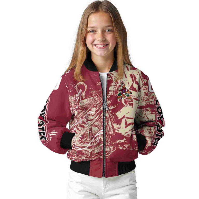customized arizona coyotes fishing art red jacket top rated
