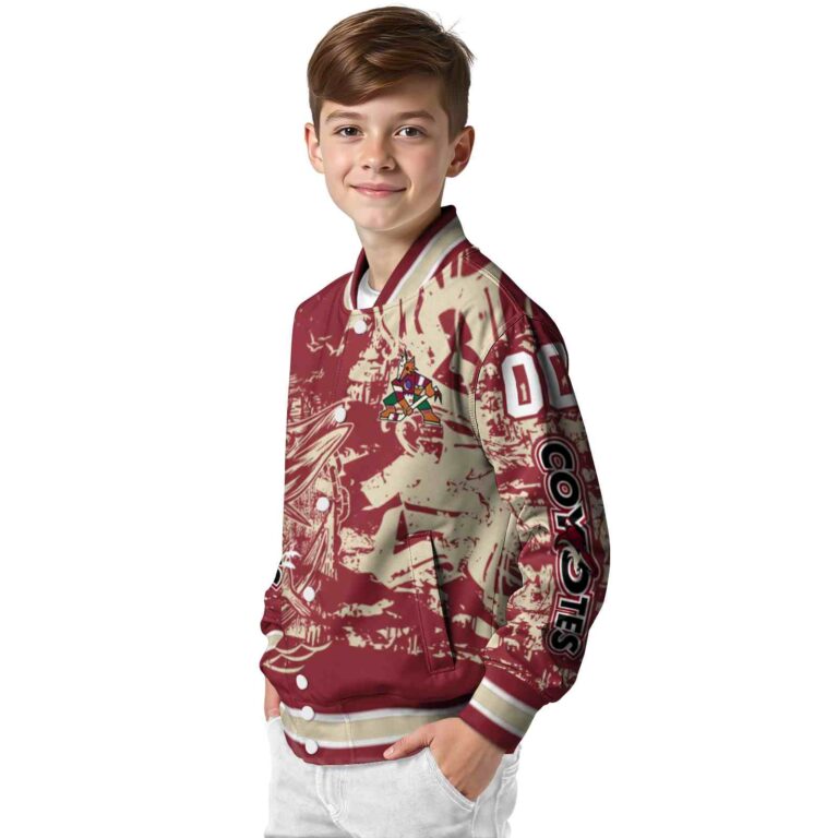 customized arizona coyotes fishing art red jacket trendy