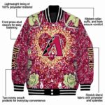 customized arizona diamondbacks heart explosion red jacket best selling