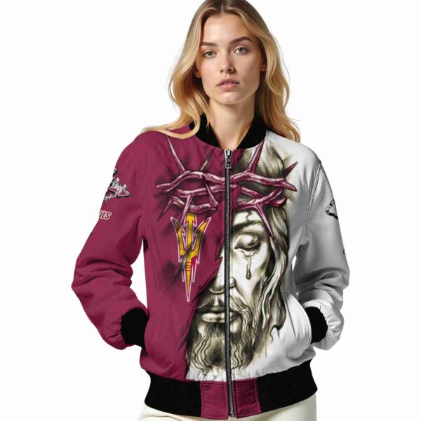 customized arizona state sun devils jesus tears maroon white jacket latest model
