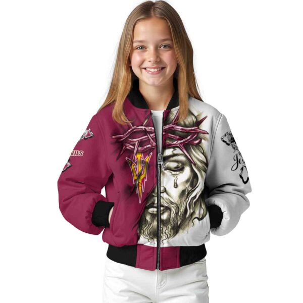 customized arizona state sun devils jesus tears maroon white jacket top rated